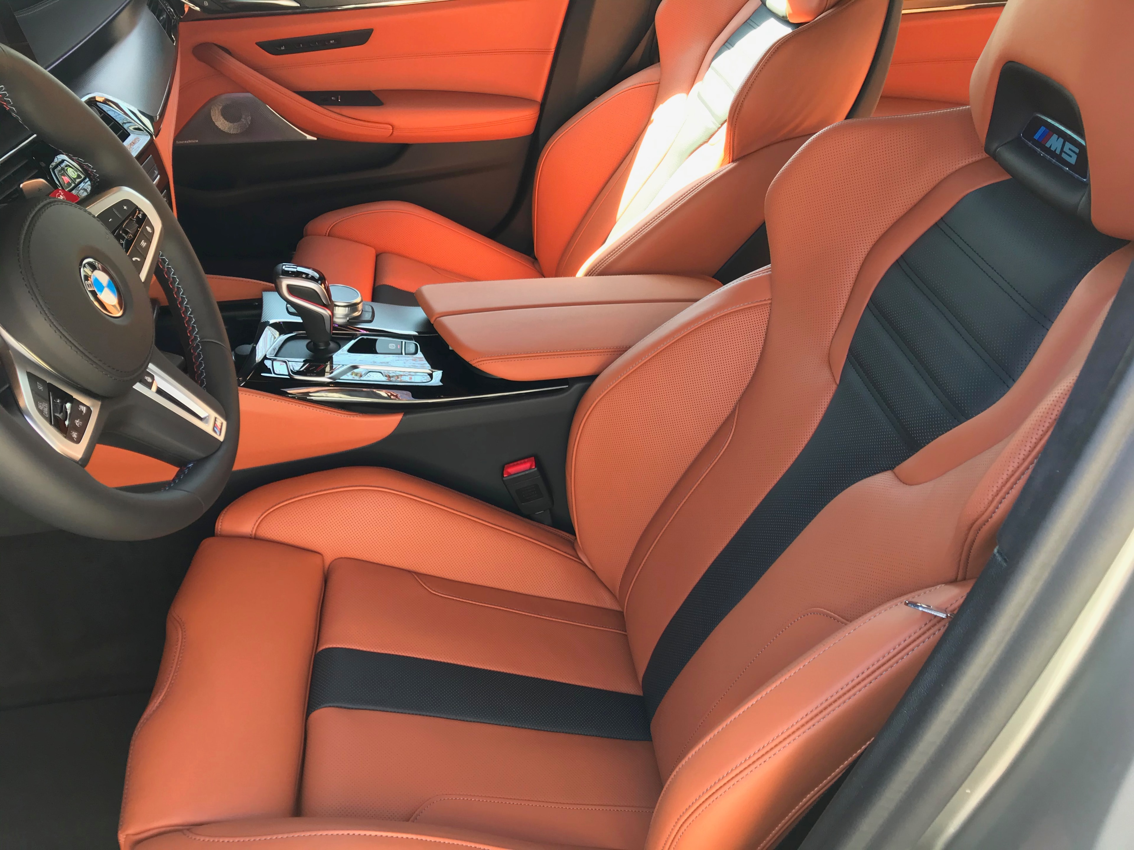 Interior — BMW M5 Orange Leather